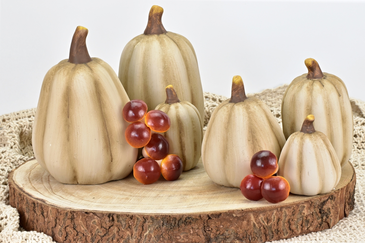 Keramická dýně bílá 7,5x11 cm