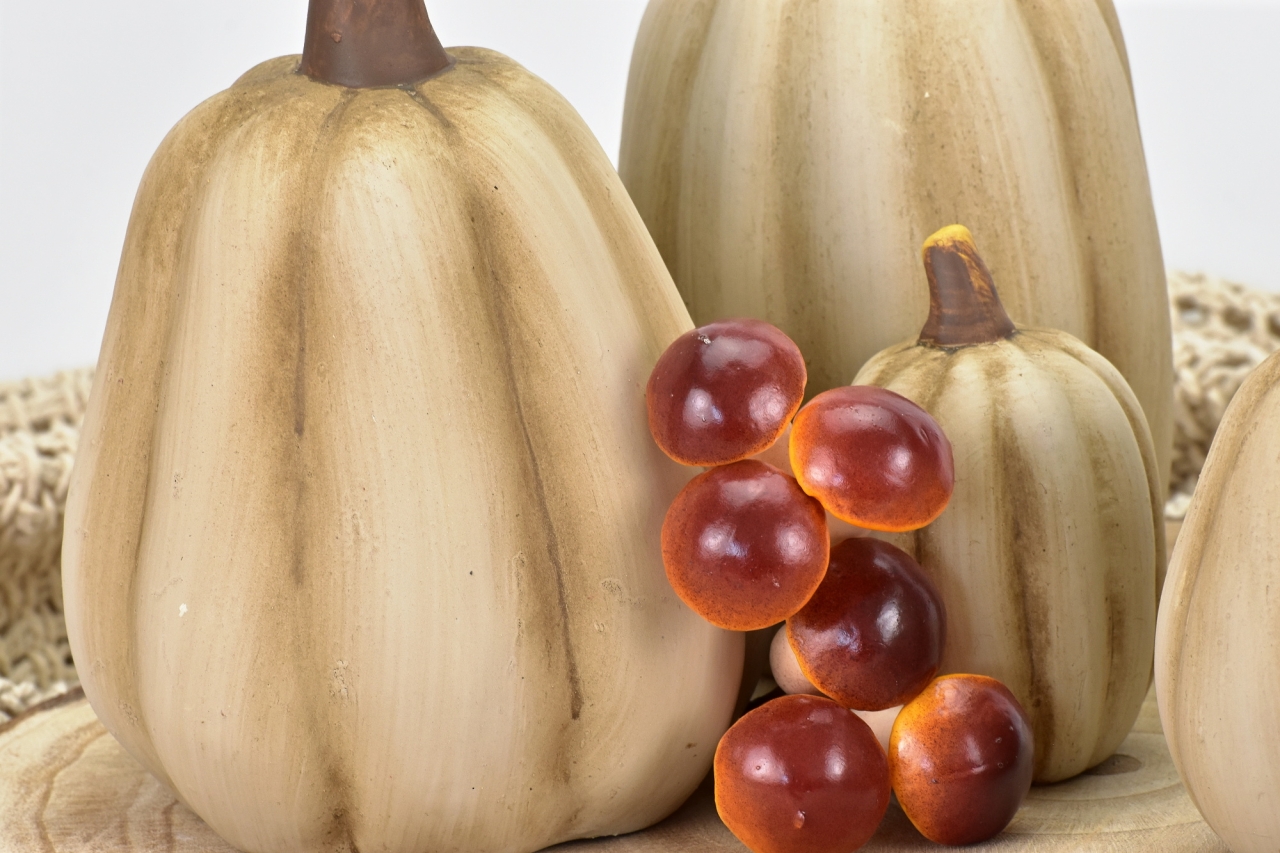 Keramická dýně bílá 7,5x11 cm