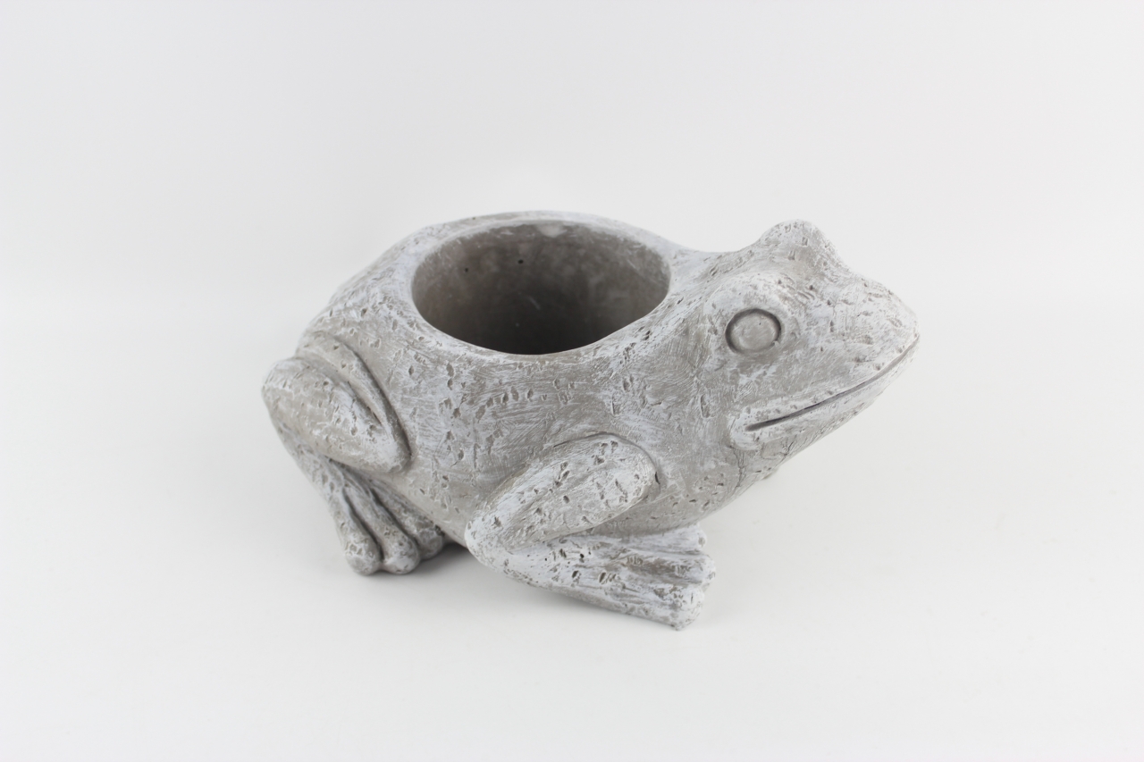 Cementový obal na květiny žába 21 cm