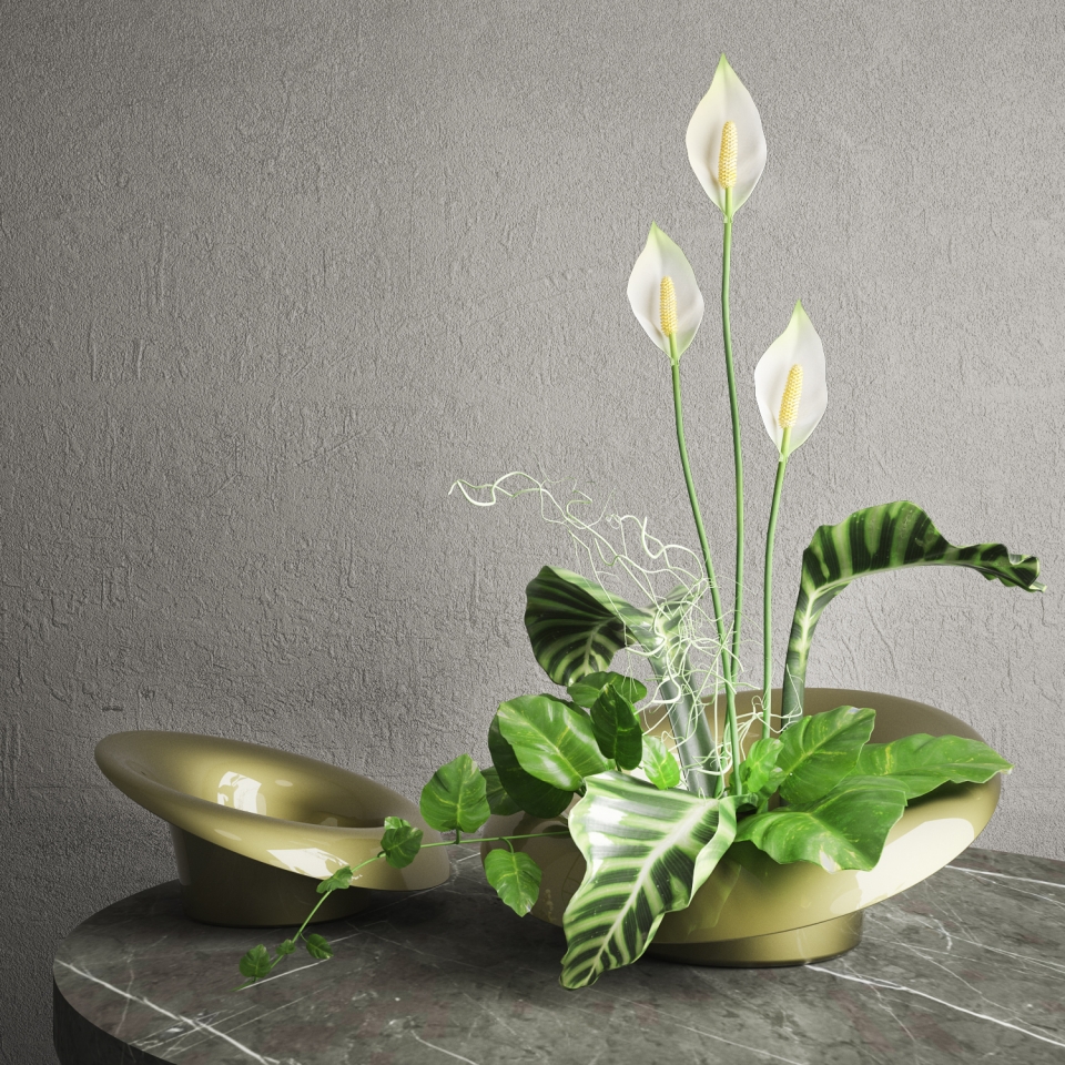 Nakloněná ikebana Mori červená 120 mm