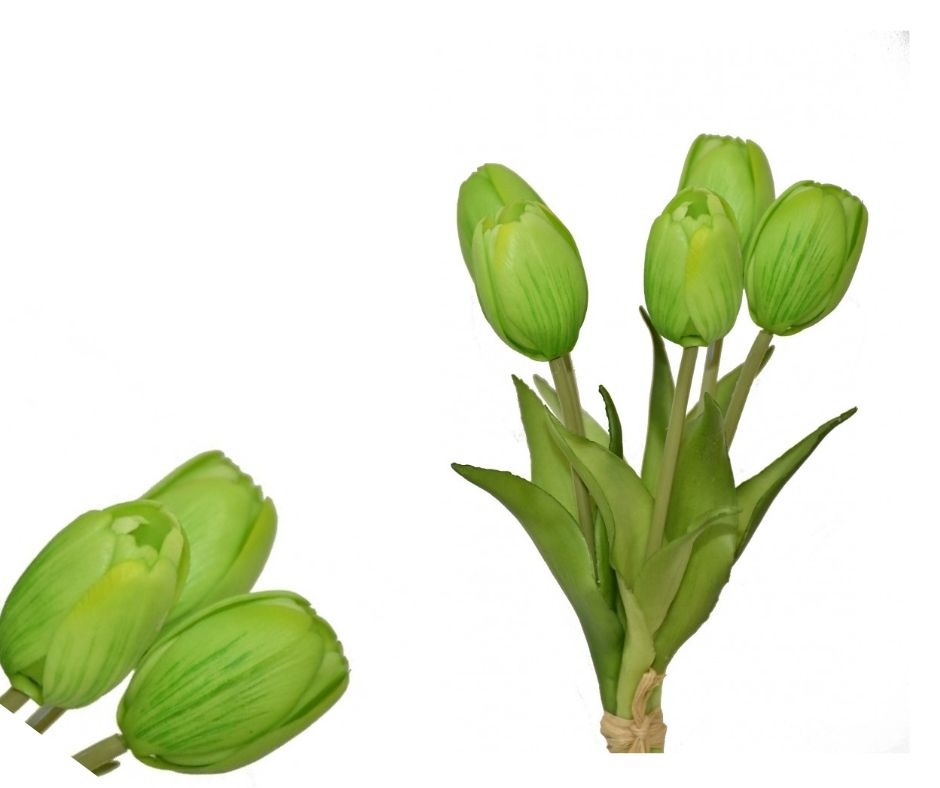 Kytička 5 zelených tulipánů, 25 cm