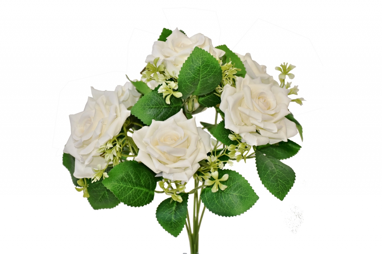 Kytice růží 32 cm, bílá