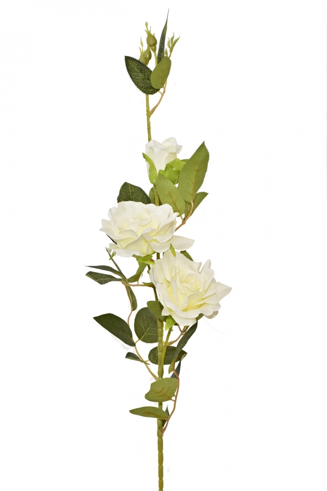 Umělá růže 95 cm, bílá