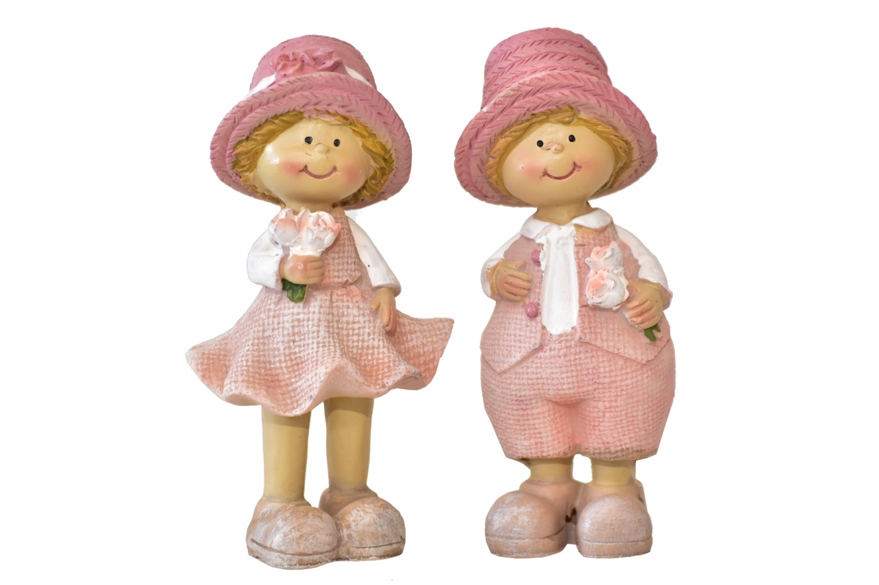 Holčička a chlapeček 13 cm, růžová (133399 015 CAP-8-01879-21 figurka)