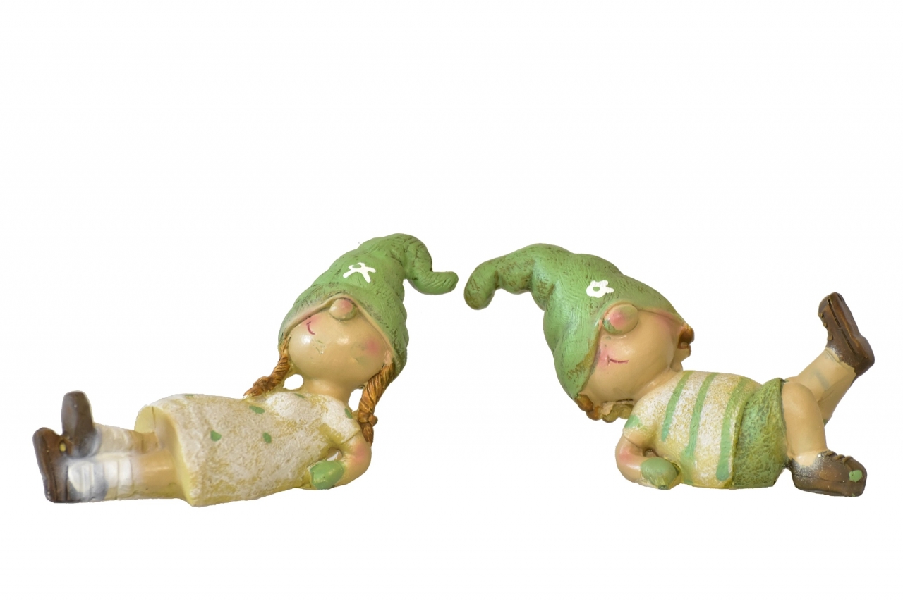 Zelený skřítek ležící 5,5x10x4 cm, mix druhů