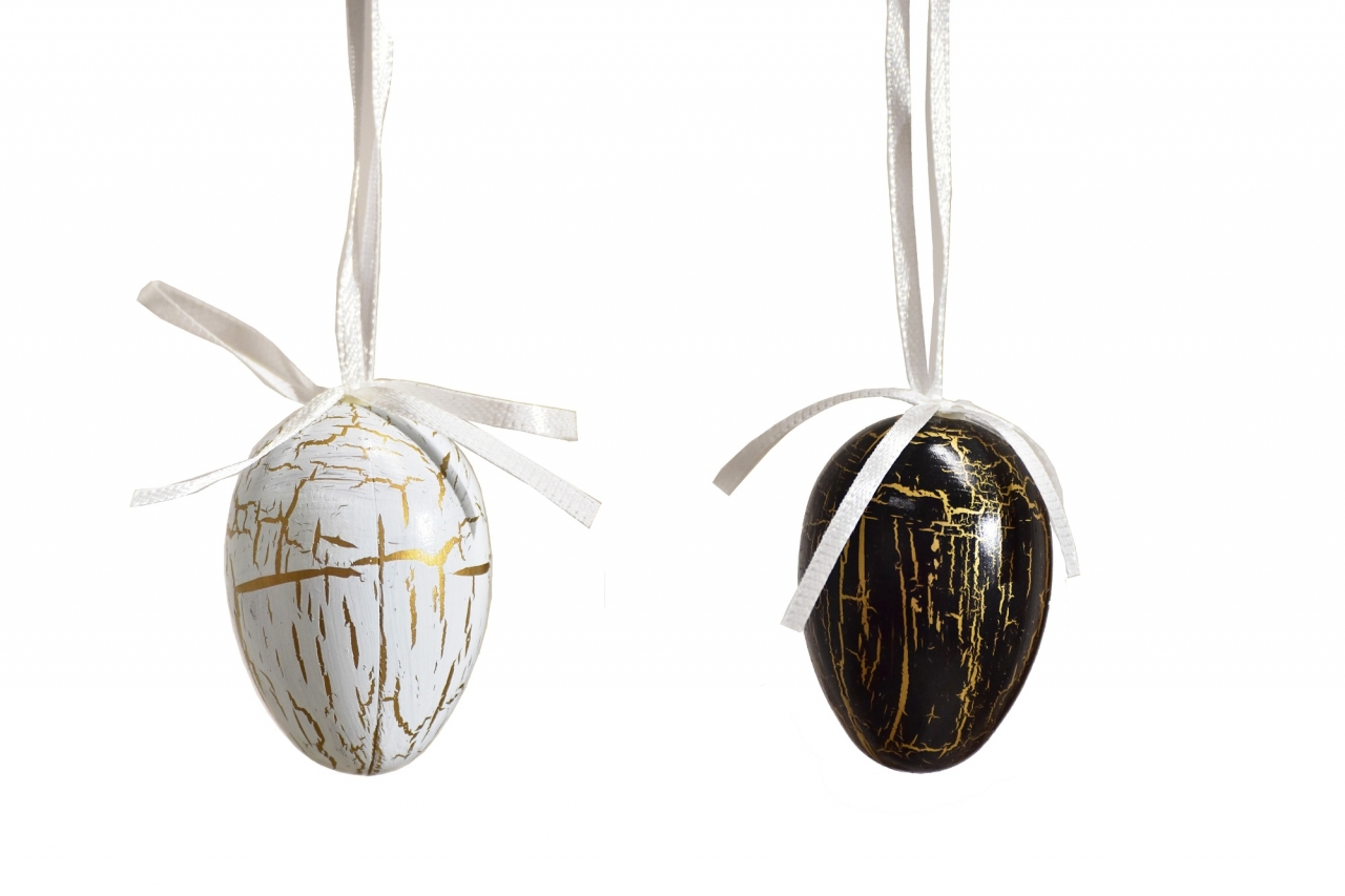 Plastová vajíčka na zavěšení, s/12, 6 cm