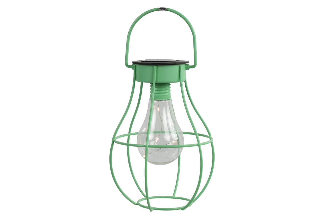 Závěsná solární LED lampa Lomax zelená 17x14 cm