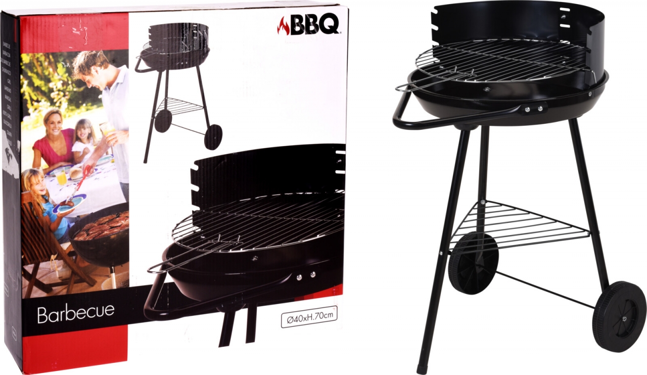 BBQ gril na dřevěné uhlí 70x40x45 cm