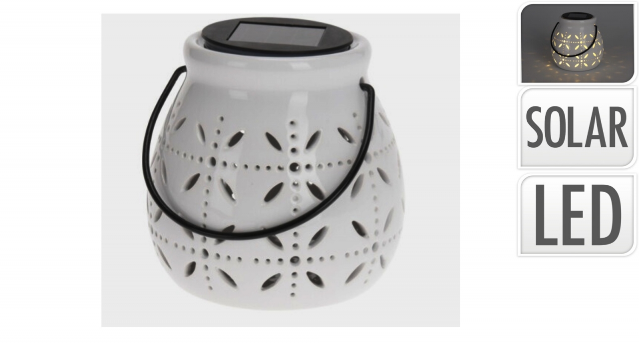 Porcelánová solární LED lampa 11x12 cm A