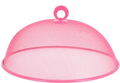 Kovový kryt na potraviny růžový 30x12,5 cm