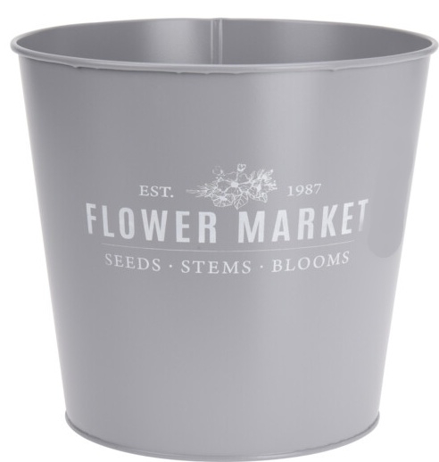 Květináč Flower market šedý 15,8x18 cm
