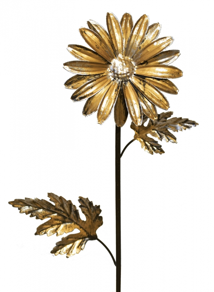 Kovová květina zlatá 13x13x74 cm B
