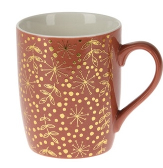 Porcelánový hrnek Gold jantarově červený 340 ml