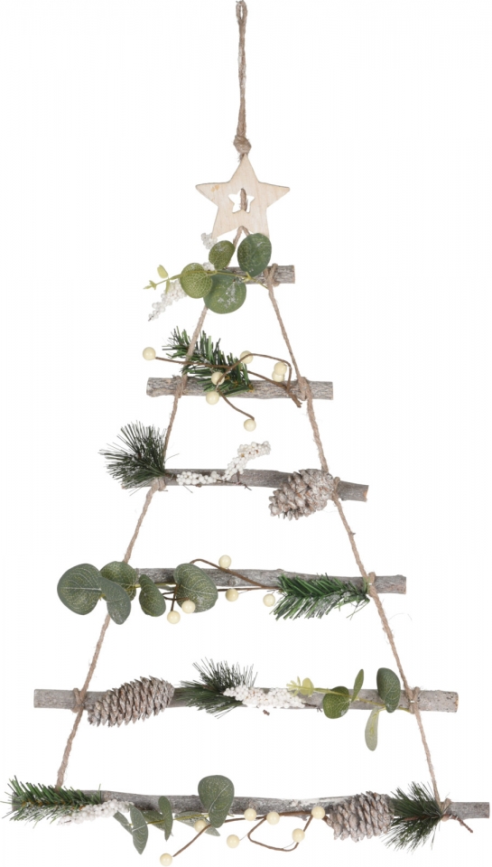 Vánoční stromeček na zavěšení 70x40x7 cm, bílý