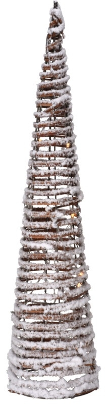 Svítící ratanový kužel 60 cm, 15 LED, hnědý