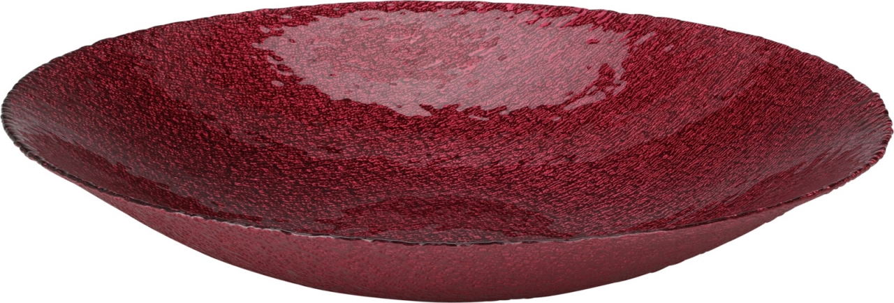 Skleněná miska červená 7x40 cm