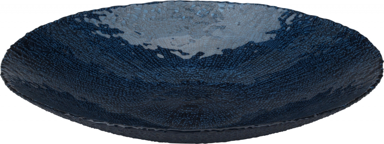 Skleněná miska modrá 6x30 cm