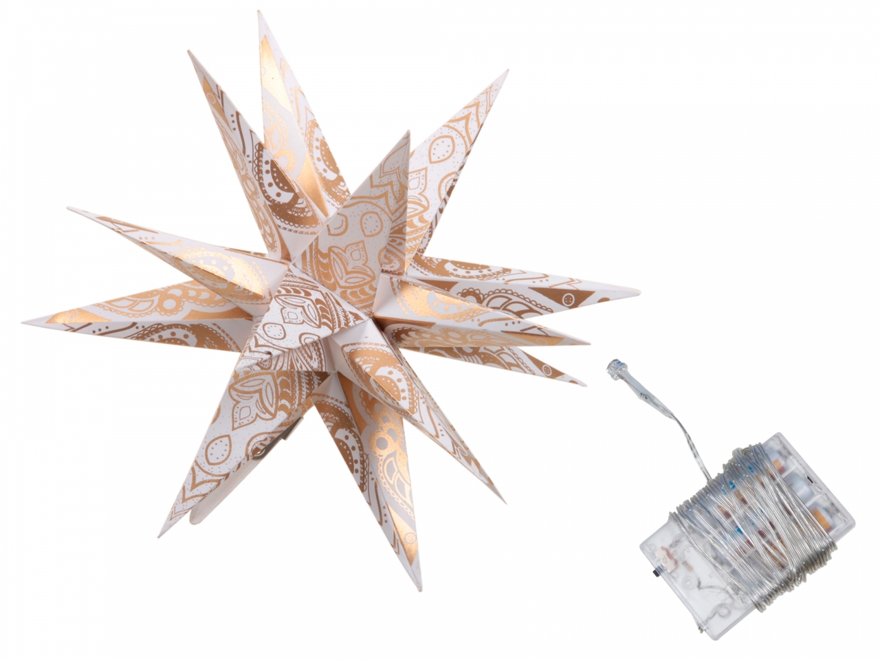 LED hvězda zlatá 18 cm