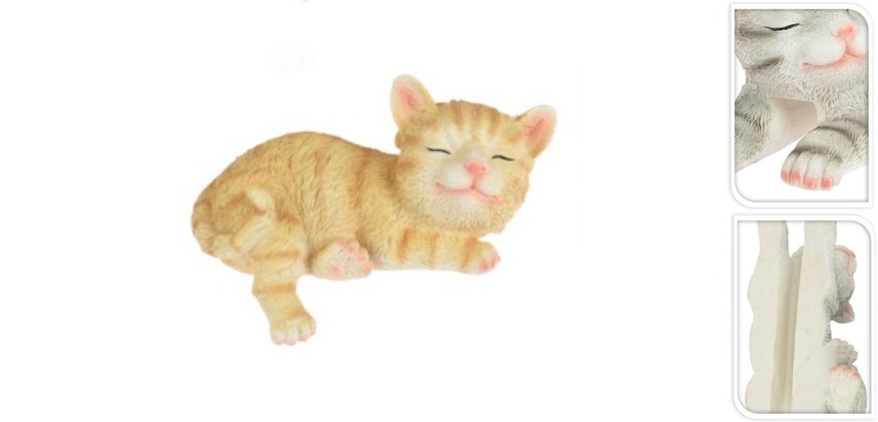 Zrzavá kočka dekorace 10x20x11,2 cm