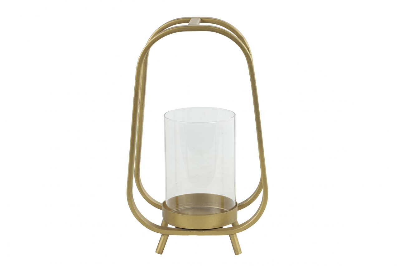 Kovový svícen zlatý Tabor gold 31,5x19x11 cm