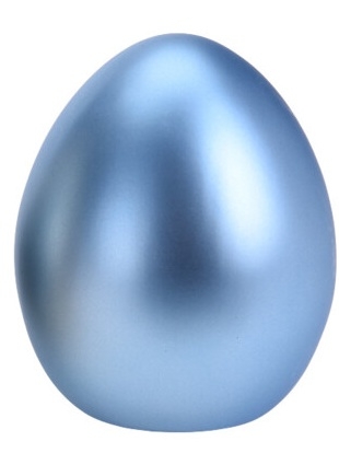 Keramické vajíčko metalické modré 8x6,5 cm