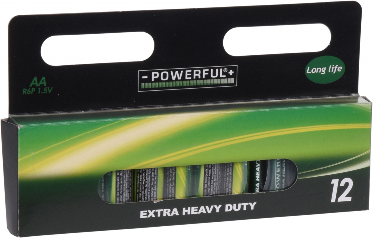 Baterie EXTRA HEAVY DUTY Powerful - AA, R6P, 1,5V, 12 ks
