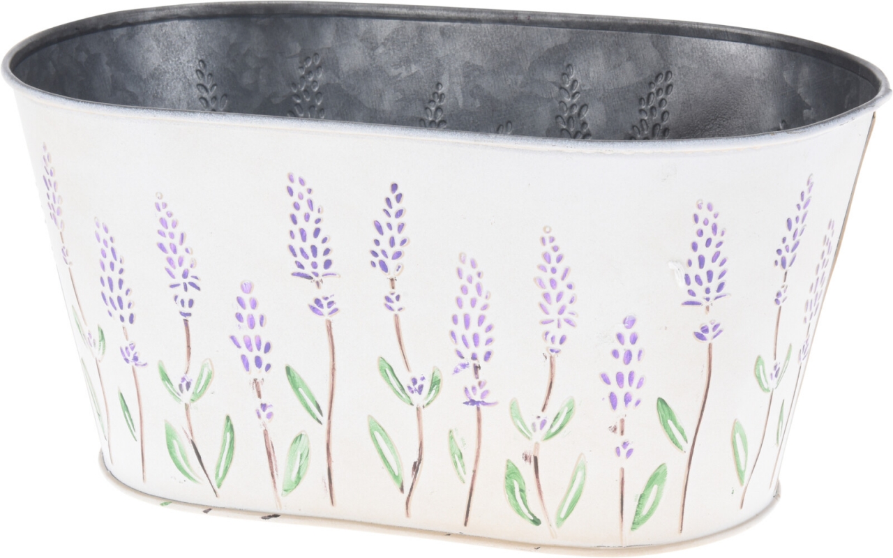 Plechový květináč Flowers 10,3x19,5x24 cm