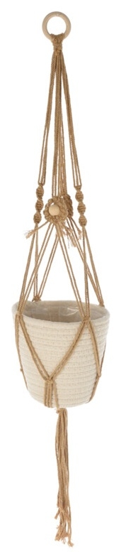 Závěsný koš macramé 95 cm tmavě hnědý