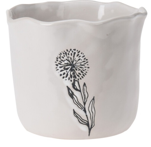 Porcelánový květináč bílý Tanacetum 8,5x10,7 cm