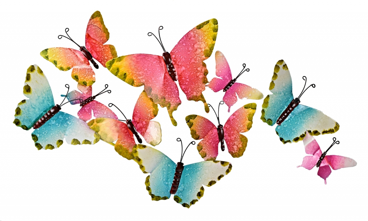 Nástěnná dekorace Motýlci, varianta A 39x68,3x3 cm