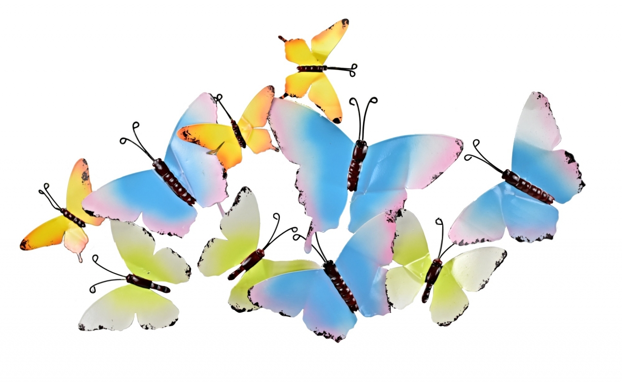 Nástěnná dekorace Motýlci, varianta B 39x68,3x3 cm