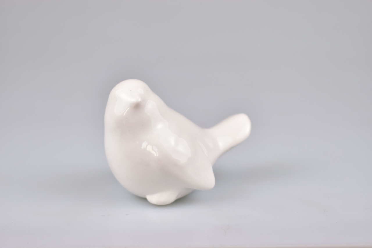 Porcelánový ptáček bílý 5 cm