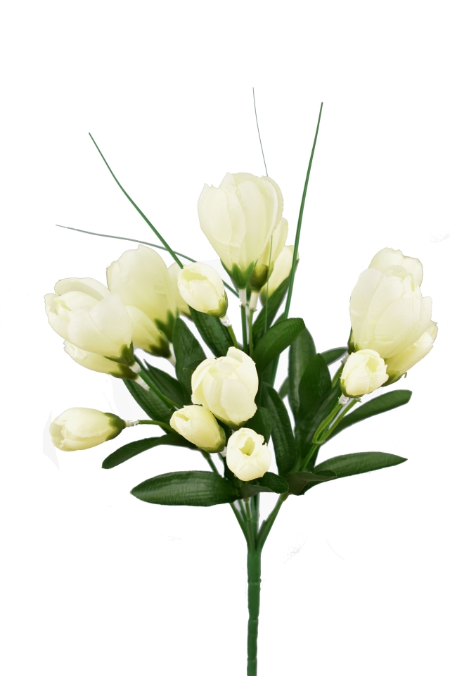 Umělá kytice krokus bílá 34 cm