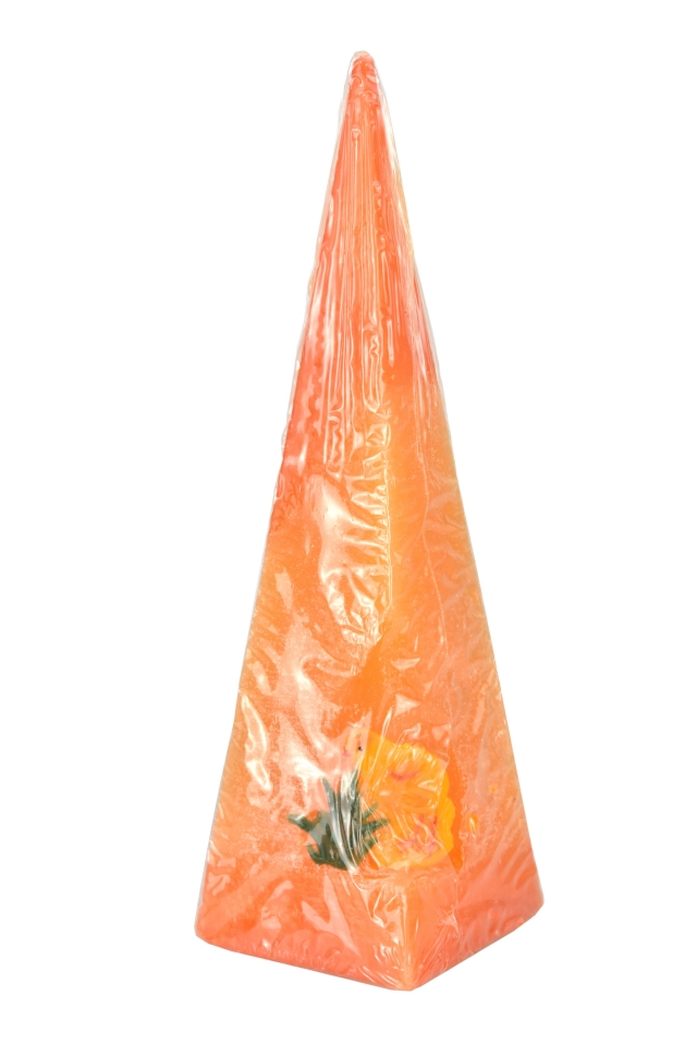Svíčka pyramida s kuřátkem 23x7x7 cm