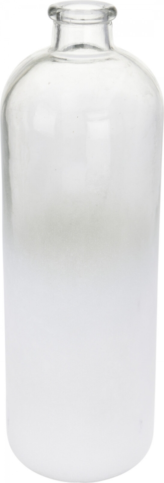 Skleněná váza bílá pískovaná 33x11 cm