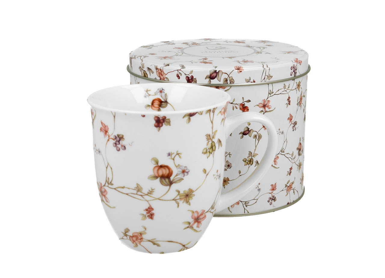 Porcelánový hrnek Safa 400 ml v plechové dóze