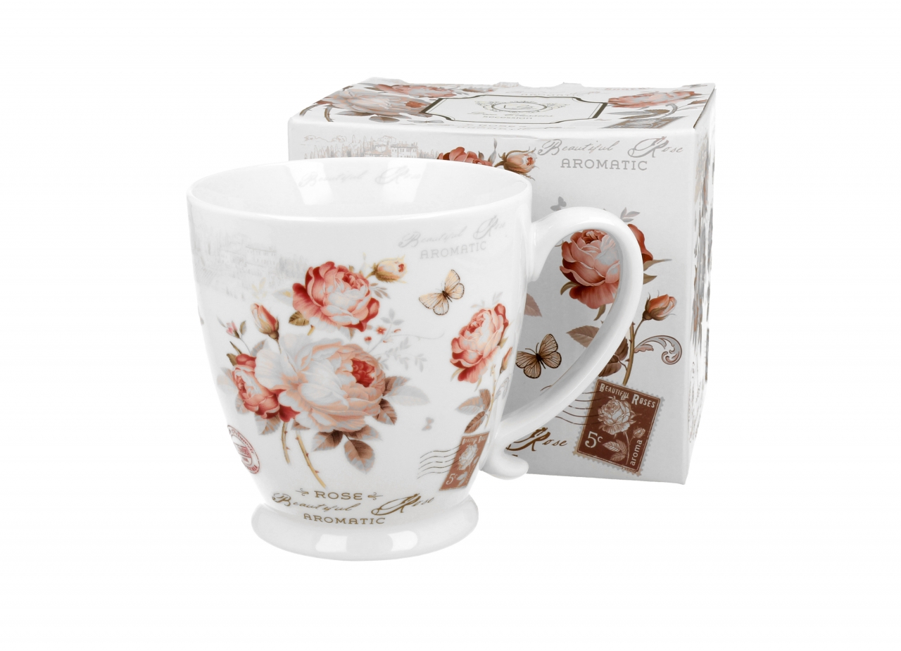 Porcelánový hrnek na stopce Secession 480 ml v dárkovém boxu