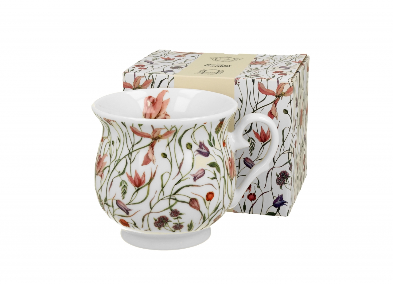 Porcelánový hrnek buclák Flower meadow 500 ml v dárkové krabičce