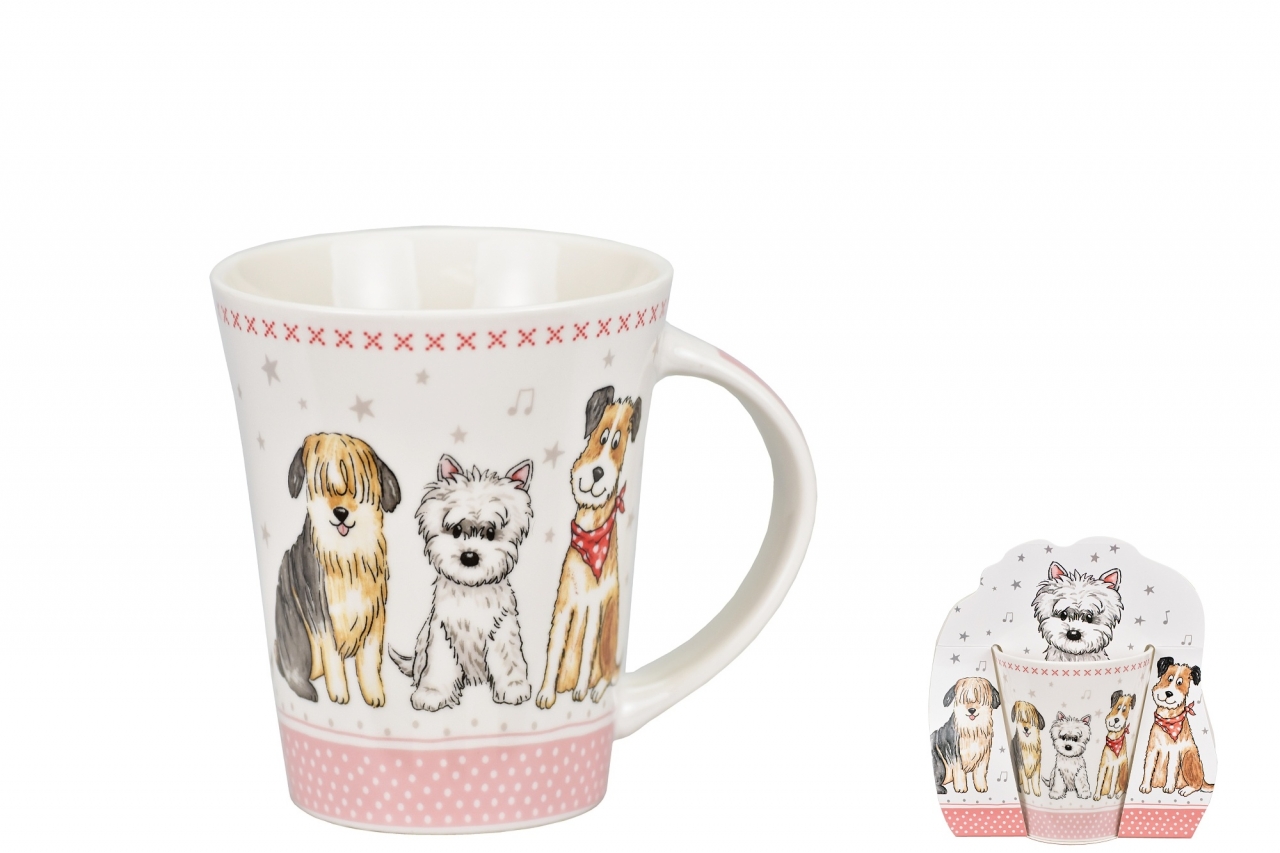 Porcelánový hrnek Dogs B 400 ml v papírovém košíku
