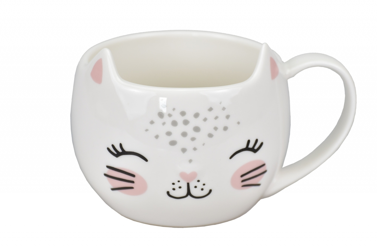 Porcelánový hrnek kočka se srdíčkem 300 ml