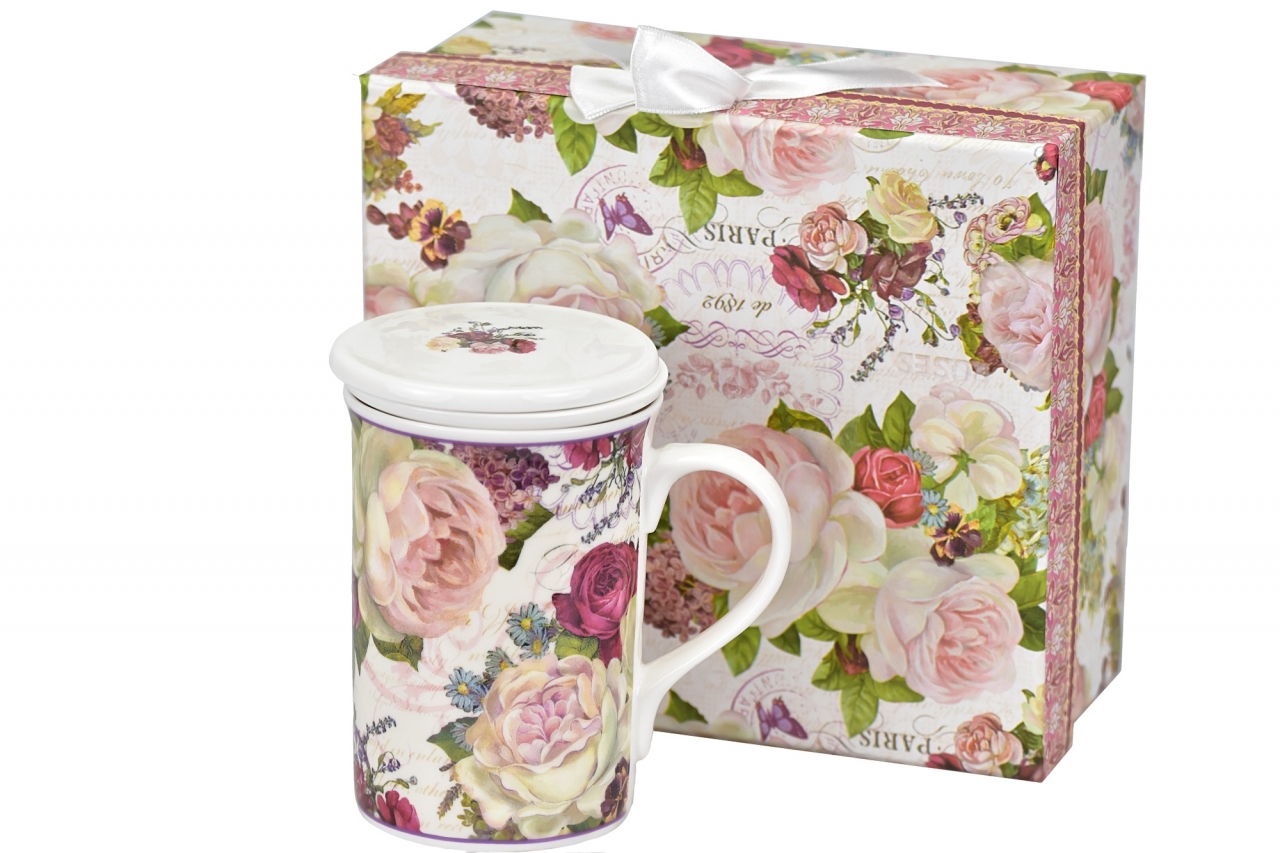 Porcelánový hrnek byliňák Paeonia 300 ml v dárkové krabičce