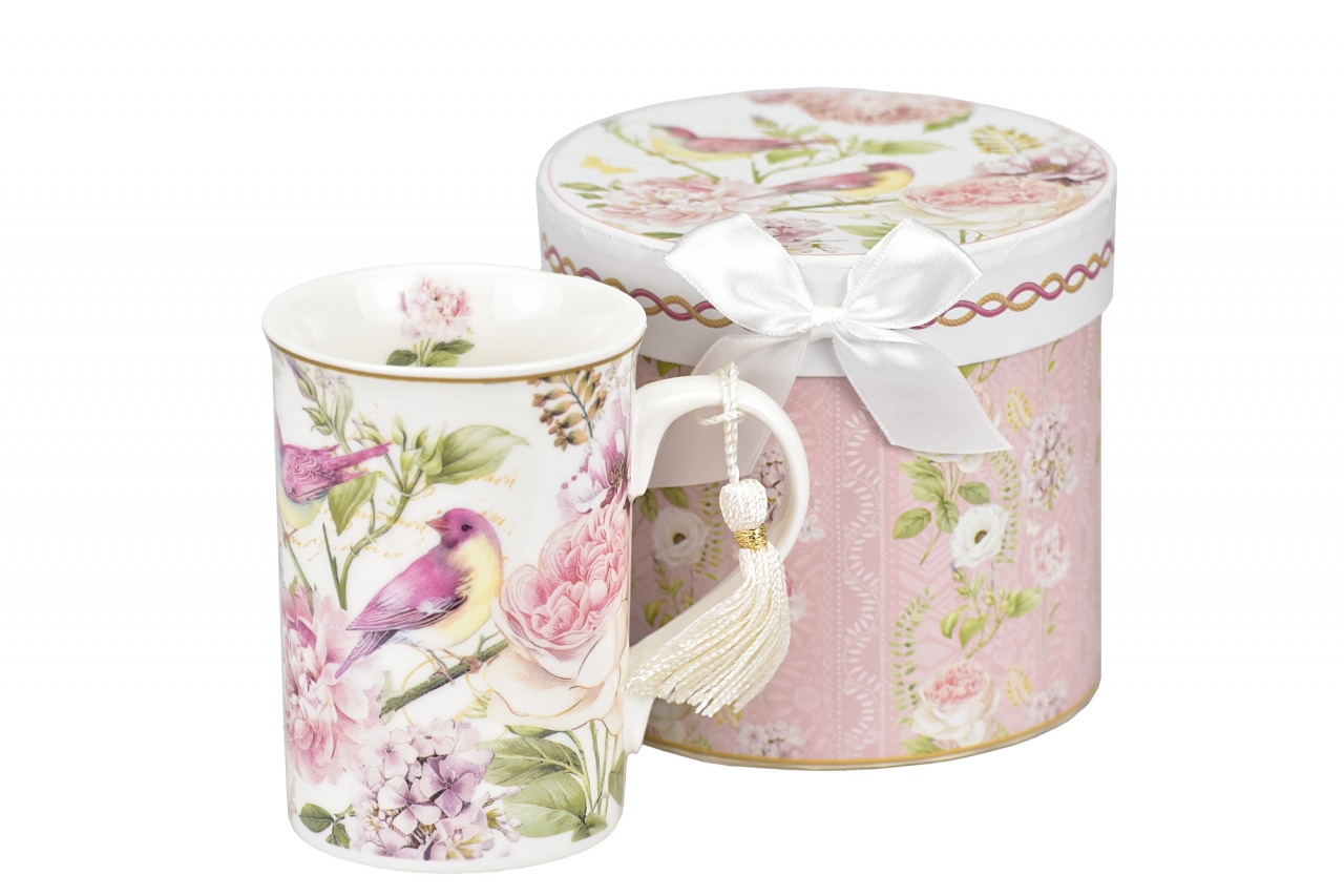 Porcelánový hrnek Birds 300 ml v dárkové krabičce