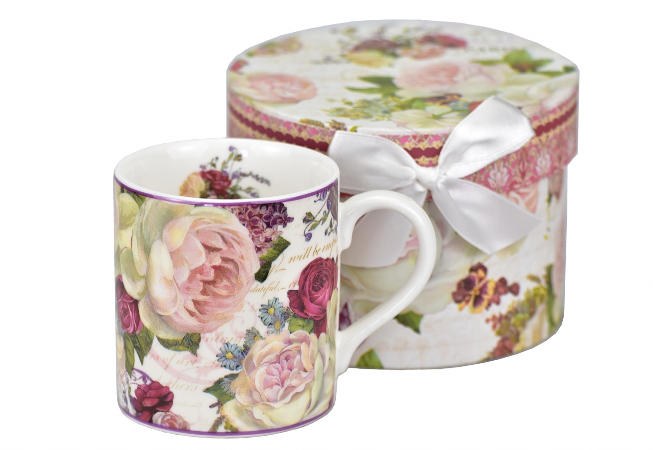 Porcelánový hrnek Paeonia 200 ml v dárkové krabičce
