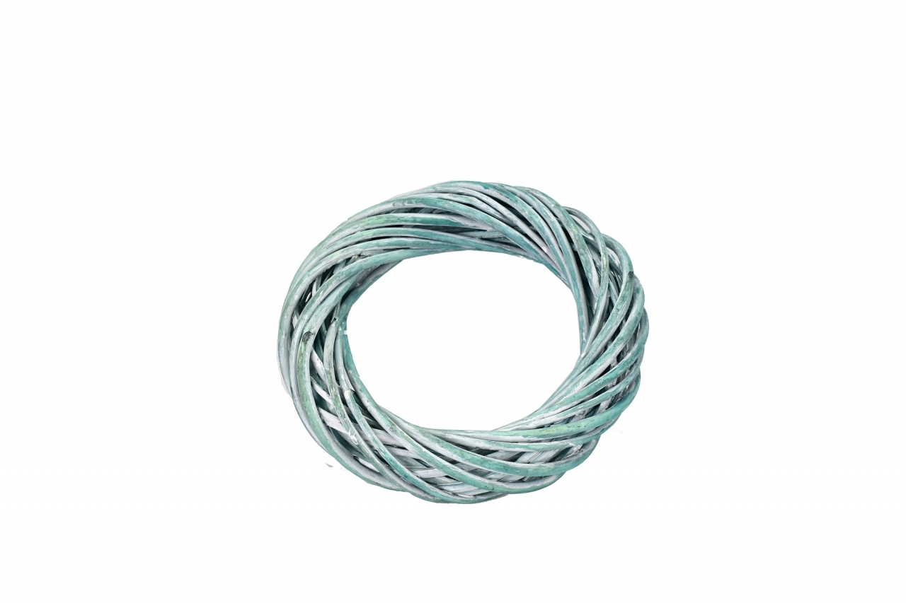 Proutěný věnec 20 cm modro-zelený