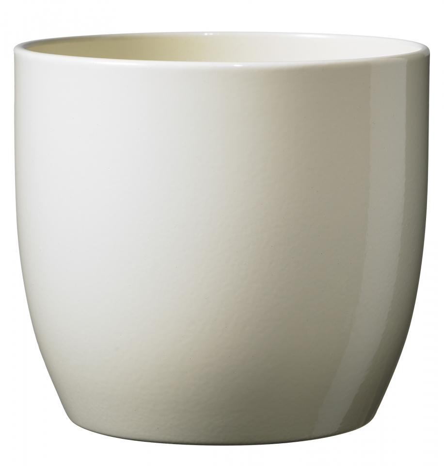 Keramický květináč Basel lesklý 16 cm vanilka