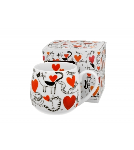 Porcelánový hrnek Cat's World hearts 430 ml v dárkovém boxu
