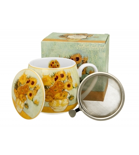 Porcelánový hrnek byliňák Sunflowers inspired by Van Gogh 430 ml v dárkovém boxu