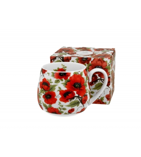 Porcelánový hrnek buclák Lina poppies 430 ml v dárkovém boxu