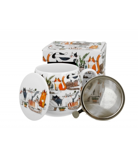 Porcelánový hrnek byliňák Cat's World lazy cats 430 ml v dárkovém boxu