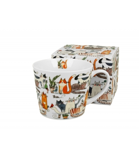Porcelánový hrnek Cat's World lazy cats 610 ml v dárkovém boxu